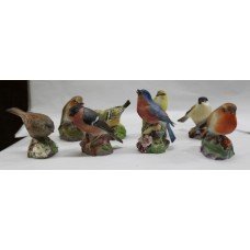Set of 8 Porcelain Royal Worcester Bird Ornaments