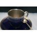 Set of Royal Worcester Harrods Coffee Cups & Saucers with Silver Spoons