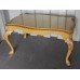 Shaped Painted Carved Wooden Glass Topped Coffee Table
