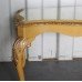 Shaped Painted Carved Wooden Glass Topped Coffee Table