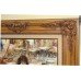 Impressionistic Market Scene Painting Signed Set in Carved Wooden Frame
