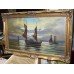 Signed Seascape Oil on Board Set in Gilt Frame