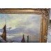 Signed Seascape Oil on Board Set in Gilt Frame