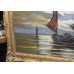 Signed Seascape Oil on Board Set in Gilt Frame