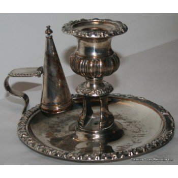 Antique Sheffield Plate Silver Candle Holder