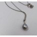 Single Pearl Pendant on 14ct White Gold Chain