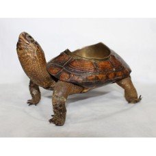 Small Antique Victorian Brass Lined Tortoise 