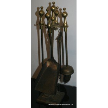 Small Brass Four Piece Companion Set