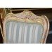 Small Carved Wood Washed Gilt Gold Upholstered Occasional Salon Chair