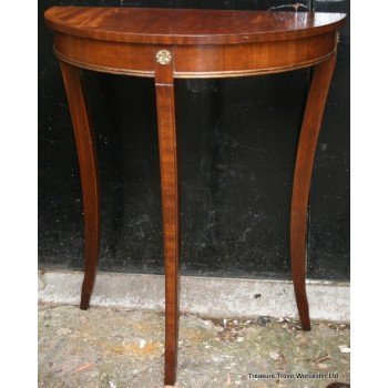 Small Demilune Occasional Mahogany Table