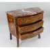 Small French Marble Topped Inlaid Chest of Drawers c.1880