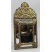 Small 19th c. French Repoussé Brass Cushion Mirror