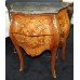 Small French Louis XV Style Marble Topped Inlaid Commode Chest of Drawers