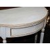 Small French Style Painted Chateau Green Demilune Side Table