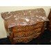 Small Late 19th c. French Inlaid Marble Topped Chest of Drawers