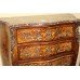 Small Late 19th c. French Inlaid Marble Topped Chest of Drawers