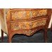 Small Late 19th c. French Inlaid Marble Topped Chest of Drawers