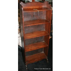 Small Antique 5 Shelf Oak Bookcase