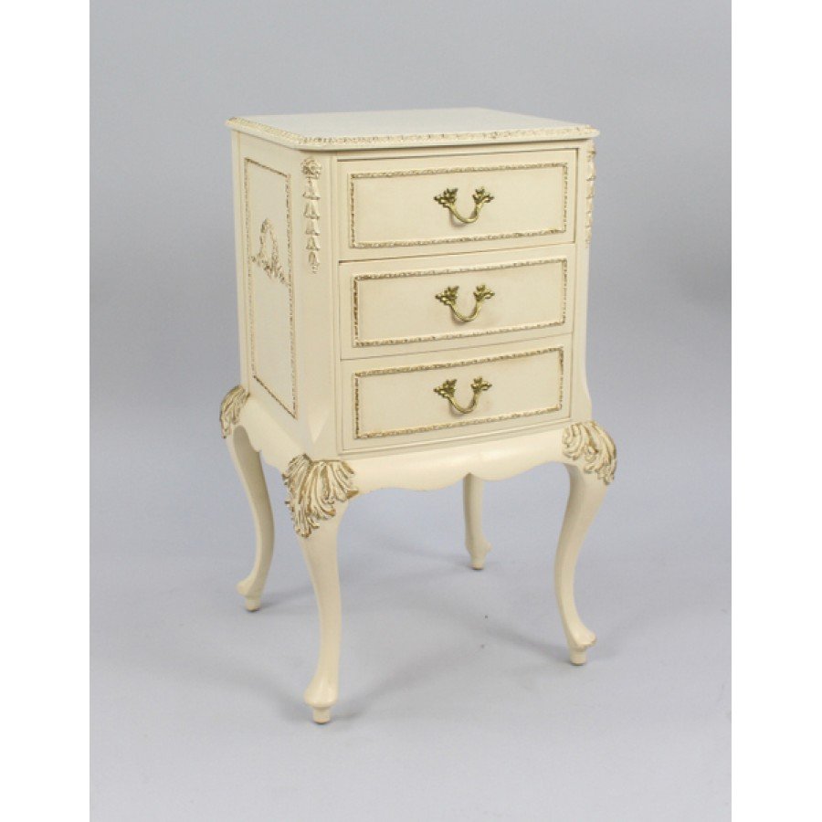 Small Vintage Olympus Louis Xv Style Cream Chest Of Drawers