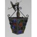 Small vintage Metal Multicoloured Stained Glass Lantern