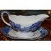 Spode Blue & White Italian Gravy Boat on Stand