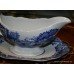 Spode Blue & White Italian Gravy Boat on Stand