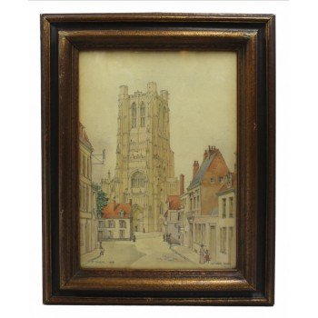St Omer 1918 Watercolour by George Salway Nicol (1878-1930) St Omer 1918 Watercolour by George Salway Nicol (1878-1930)