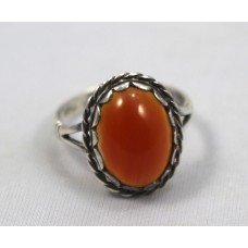 Sterling Silver Coral Ring