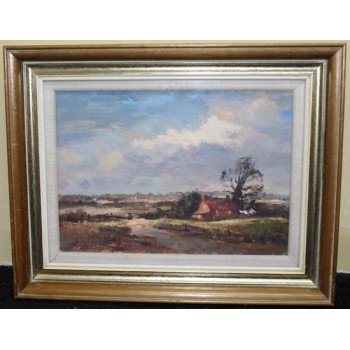 Suffolk Landscape by Andrew King ROI Oil on Board