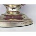 Fine Amethyst Sunburst Orange Overlay Crystal Silver Footed Centrepiece