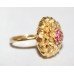 Sunflower Design Ruby 18ct Yellow Gold