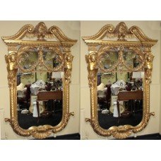 Superb Pair of Ornate Hand Carved Gilt Mirrors