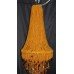 Tall Contemporary Amber Bead & Crystal Chandelier