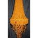 Tall Contemporary Amber Bead & Crystal Chandelier