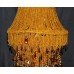 Tall Contemporary Amber Bead & Crystal Chandelier
