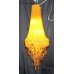 Tall Contemporary Amber Bead & Crystal Chandelier