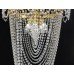 Tall Vintage Crystal & Gold Plated Twist Form Chandelier