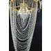 Tall Vintage Crystal & Gold Plated Twist Form Chandelier