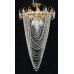 Tall Vintage Crystal & Gold Plated Twist Form Chandelier