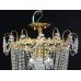 Tall Vintage Crystal & Gold Plated Twist Form Chandelier