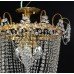 Tall Vintage Crystal & Gold Plated Twist Form Chandelier