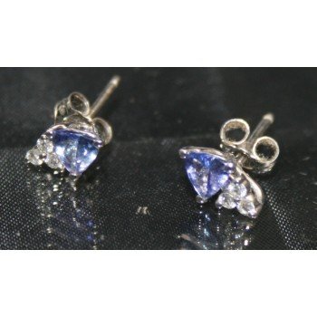 Tanzanite & Diamond White Gold Earrings