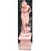 Terracotta Finish Composite Stone Garden Statue on Pedestal