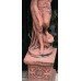 Terracotta Finish Composite Stone Garden Statue on Pedestal