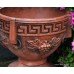 Pair of Heavy Terracotta Style Greek Urns