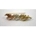 Three Colour Gold Ascot Horse Racing Brooch