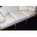 Three Piece Silk Upholstered Carved Giltwood Suite