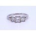 Three Stone 0.98 Carat Diamond Platinum Ring