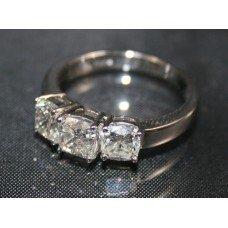 Fine Three Stone Diamond 18ct White Gold Ring