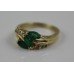 Three Stone Emerald & Diamond 14ct Ring